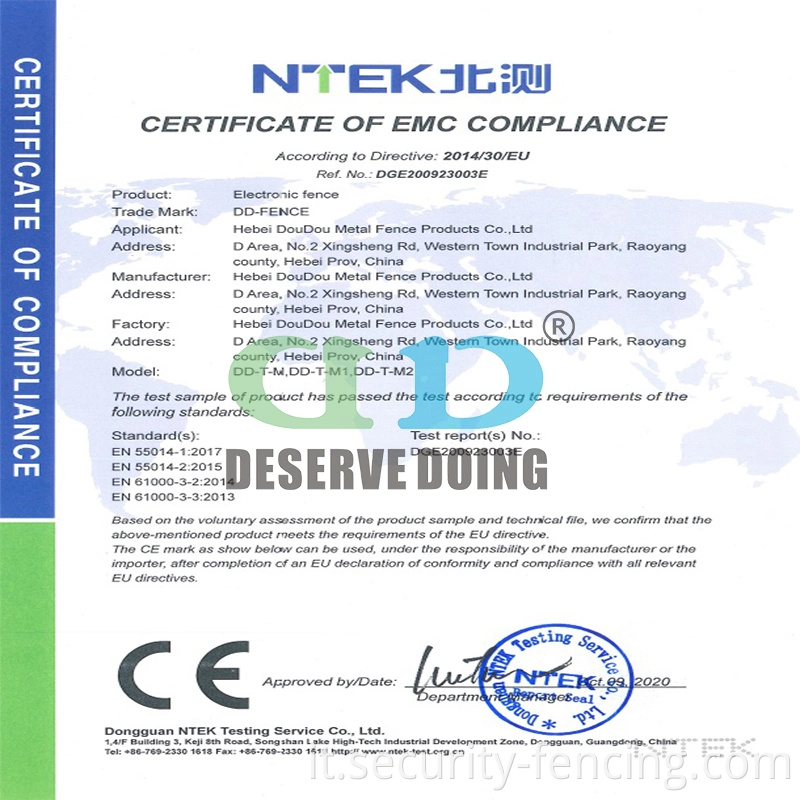 Recinzione di sicurezza elettrica ad alta tensione recinzione elettrica con sistema di allarme come barriera fisica